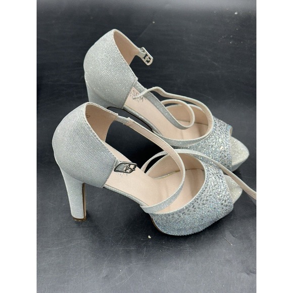 de blossom collection heels silver miya-280 sz 8 - Picture 3 of 9